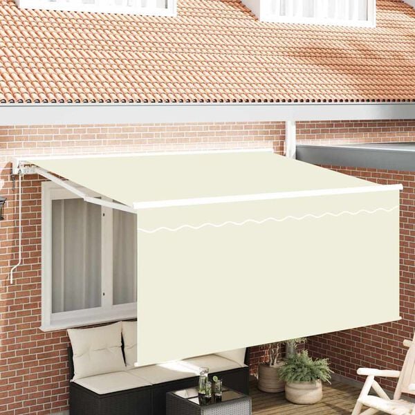 vidaXL K&auml;igukohandatav varikatus cream 300 x 200 cm