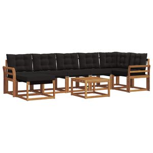 vidaXL V&auml;li diivanikomplekt padjaga 8 pcs Looduslik ja must