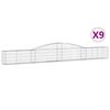 vidaXL kaarekujulised gabioonkorvid 9 tk, 400x30x40/60 cm, raud