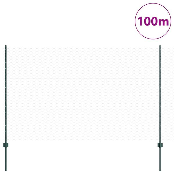 vidaXL Aed koos postiga Roheline 1,6 x 100 m Terased ja PVC