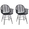 vidaXL S&ouml;&ouml;gitool 2 pcs Viinapuu ja raud Must 57 x 55 x 85 cm