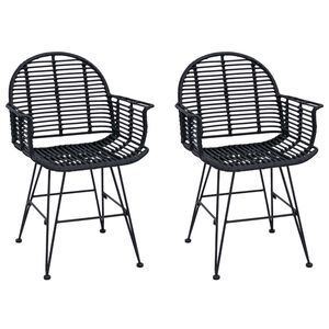 vidaXL S&ouml;&ouml;gitool 2 pcs Viinapuu ja raud Must 57 x 55 x 85 cm
