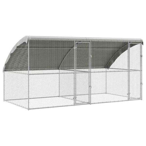 vidaXL Kanakpuur 2 pcs H&otilde;bedane 400 x 200 x 198,5 cm Tsinkteras