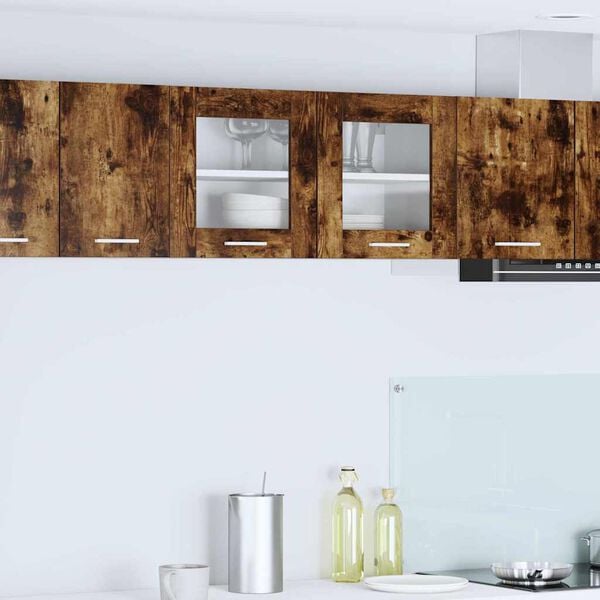 vidaXL Seinakapp Suitsutatud tamm ja valge 80 x 31 x 40 cm Tehispuit