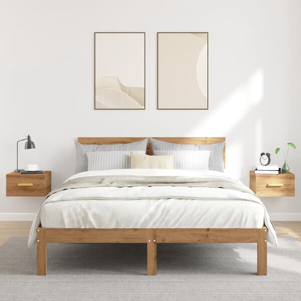 vidaXL seinale kinnitatavad öökapid 2 tk, käsitöötamm, 35x35x20 cm