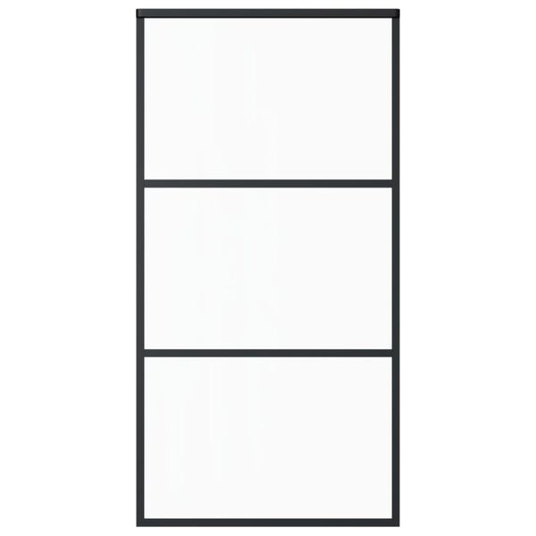 vidaXL liuguks, ESG-klaas ja alumiinium, 102x205 cm, must