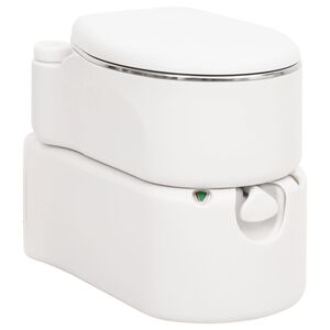 vidaXL integreeritav matkatualett, valge, 24+17 l, HDPE ja teras