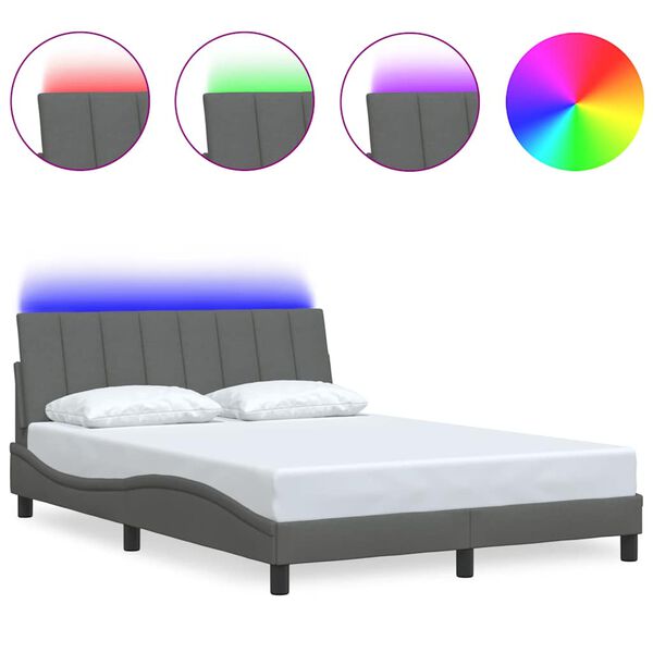 vidaXL voodiraam ilma madratsita Hanko, tumehall, 140 x 200 cm, kangas