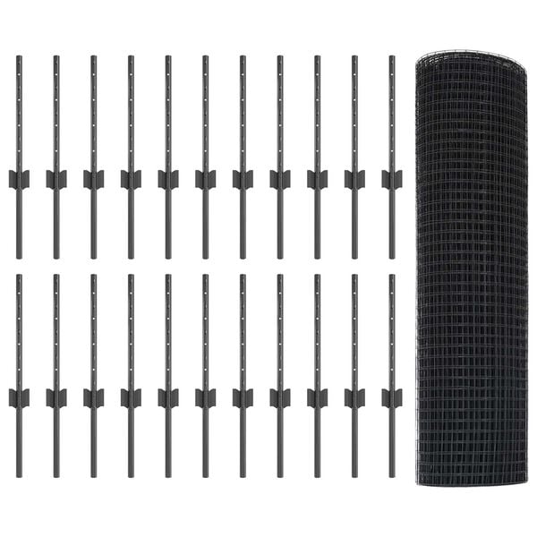 vidaXL Aed koos postiga Hall 0,4 x 50 m Terased ja PVC