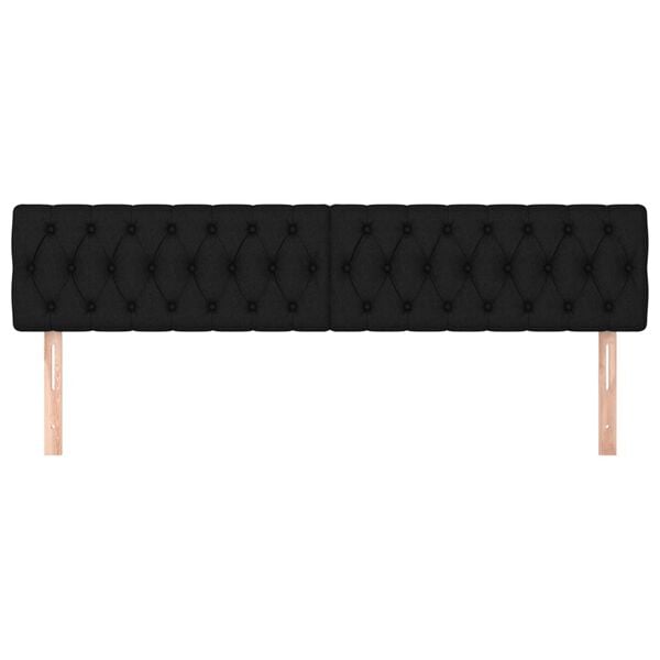 vidaXL voodipeatsid, must, 200x7x78/88 cm, kangas