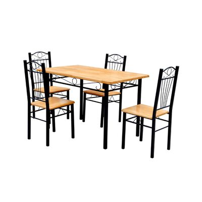 Söögilaud + 4 tooli puit metall
