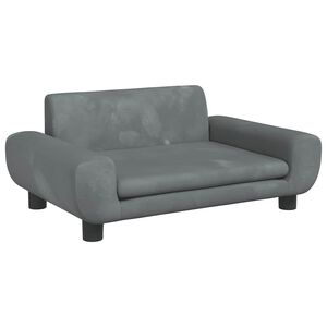 vidaXL lastediivan, tumehall, 70 x 45 x 33 cm, samet