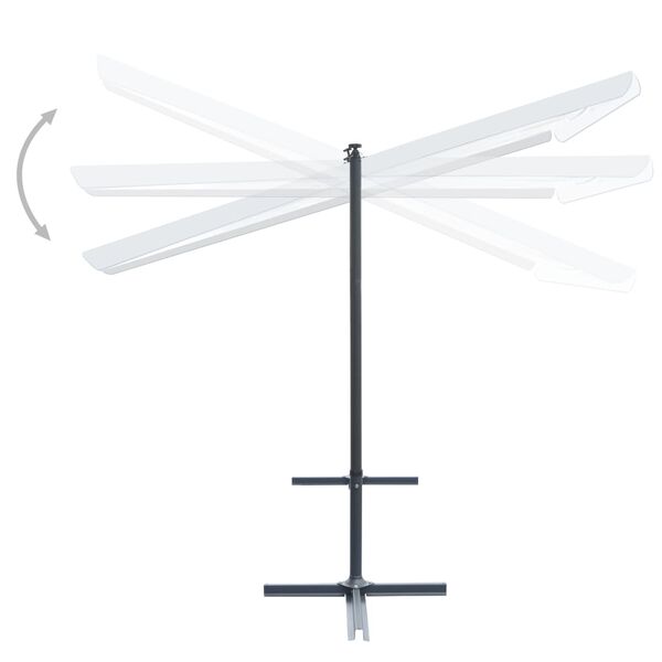 vidaXL varikatus kallutatava l&uuml;kandkatusega 350x253x196 cm, kreemjas