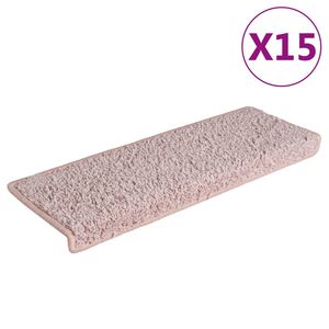 vidaXL trepimatid 15 tk 65 x 21 x 4 cm heleroosad ristk&uuml;likukujulise servaga