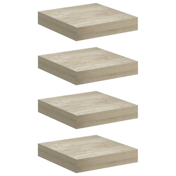 vidaXL seinariiulid, 4 tk, tammev&auml;rvi, 23 x 23,5 x 3,8 cm MDF