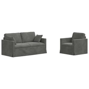 vidaXL Diivanikomplekt 2 pcs Tumehall 158 x 78 x 80 cm Samet
