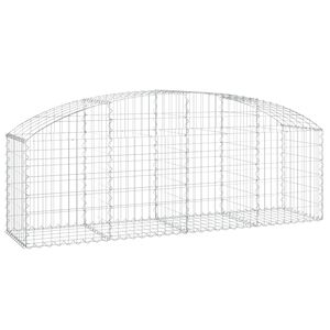 vidaXL kaarekujuline gabioonkorv, 200x50x60/80 cm, tsingitud raud
