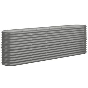 vidaXL aia taimelava, galvaniseeritud teras, 224x40x68 cm, hall