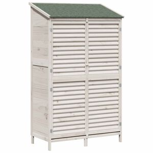 vidaXL Aiashed katusega Valge 106 x 56 x 176,5 cm Tugev kuusepuit