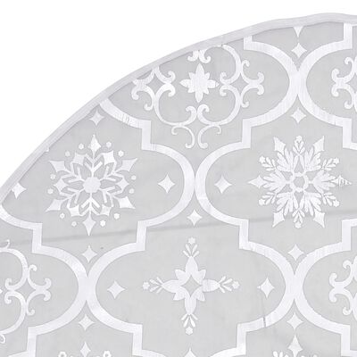 vidaXL luksuslik jõulupuu alune lina, sokiga, valge, 150 cm, kangas