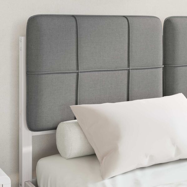 vidaXL Voodiraam Pehme Peatoega peaga Helehall 120 x 190 cm Tahke mänd