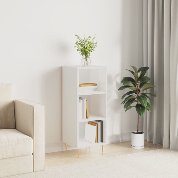 vidaXL puhvetkapp, k&otilde;rgl&auml;ikega valge, 34,5 x 32,5 x 90 cm, tehispuit