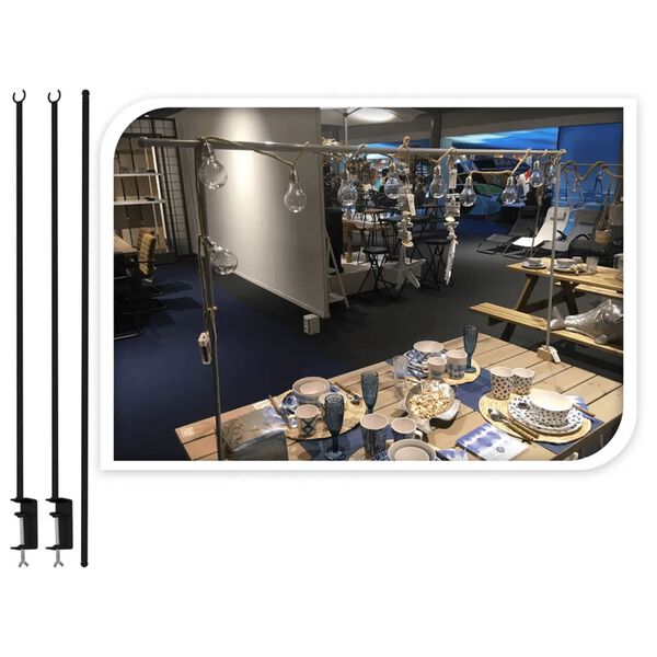 ProGarden dekoratiivne lauavarras lauaklambriga, metallmust