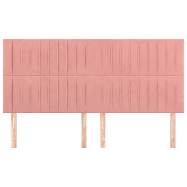 vidaXL peatsiplaat, roosa, 200 x 5 x 118/128 cm, samet