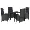 vidaXL Aia s&ouml;&ouml;gilaudade komplekt padjaga 5 pcs Must pol&uuml;rotang