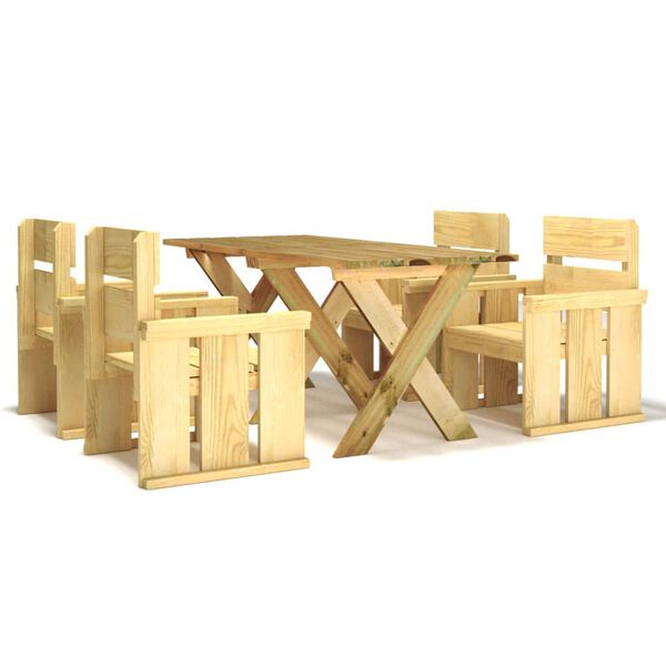 vidaXL 5-osaline aiam&ouml;&ouml;bli komplekt, immutatud m&auml;nnipuit