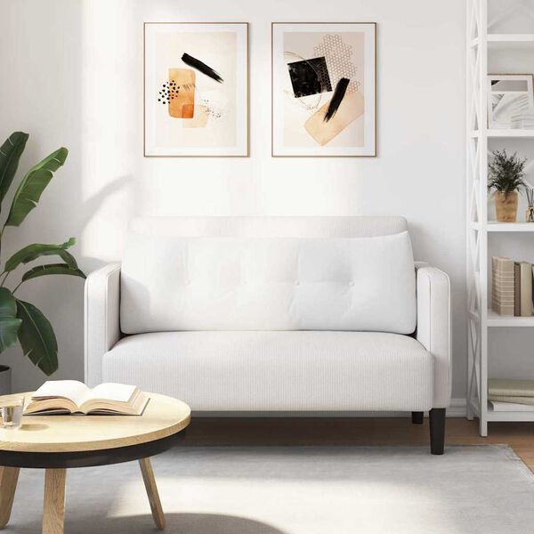 vidaXL Seljatugi padi Valge 140 x 24 x 50 cm kangas