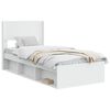 vidaXL Voode raami koos hoiuruumi ja peatoega Valge 75 x 190 cm