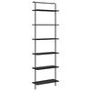 vidaXL Raamatukapp 6 tasandit 60 x 24 x 203 cm Tehispuit Must tamm