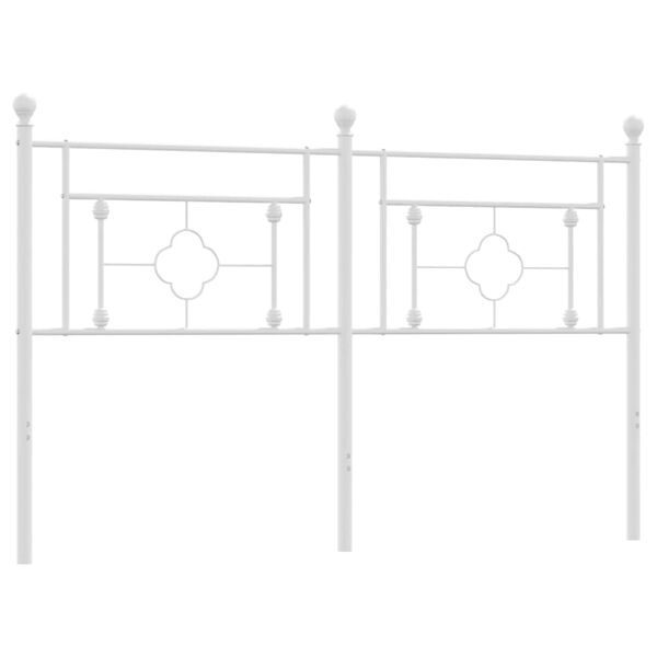 vidaXL metallist vahetatav voodipeats, valge, 160 cm