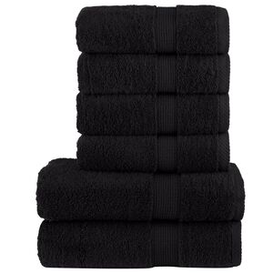 vidaXL 6-osaline r&auml;tikute komplekt SOLUND, must, 600 gsm