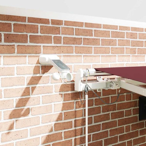 vidaXL automaatselt sisset&otilde;mmatav varikatus LEDiga, veinipunane