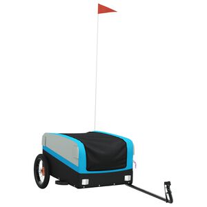 vidaXL jalgratta haagis, must ja sinine, 30 kg, raud