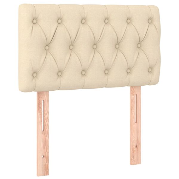 vidaXL LED-voodipeats, kreemjas, 80x7x78/88 cm, kangas