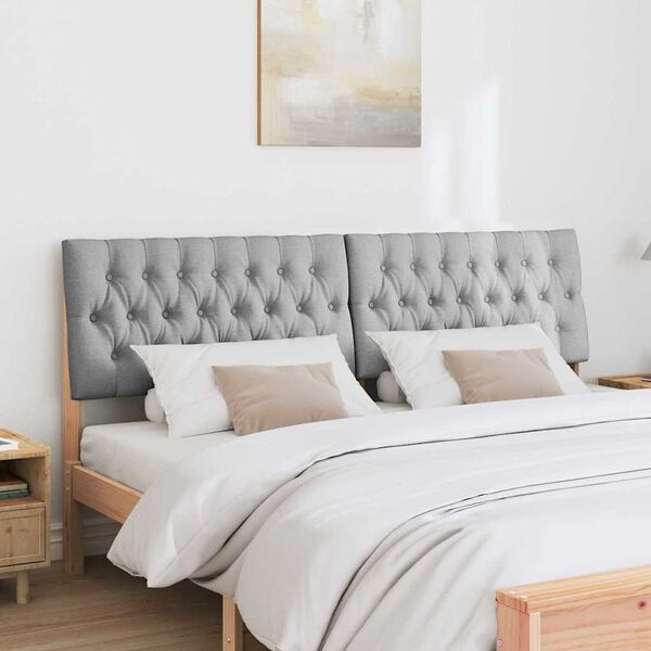 vidaXL Polsterdatud voodiots Helehall 180 cm Tahke mänd