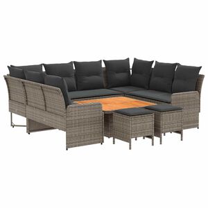 vidaXL M&ouml;&ouml;blisete padjaga 8 pcs Hall ja tumehall PE rattan