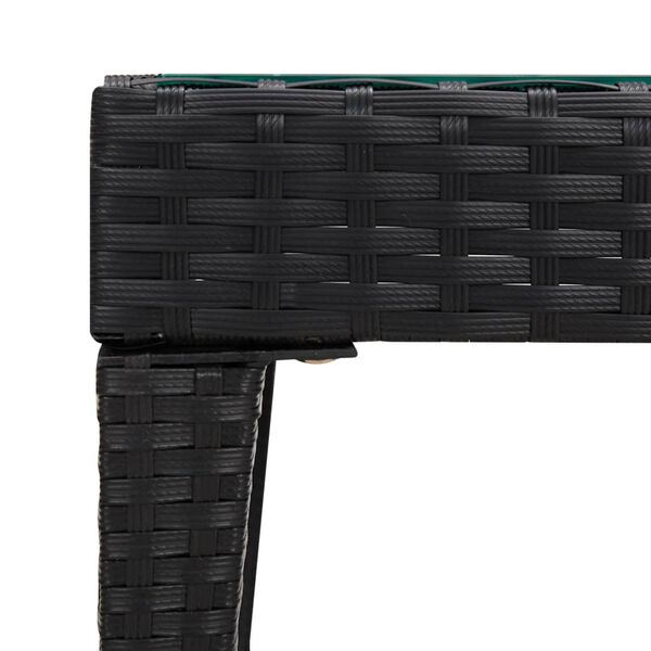 vidaXL lisalaud, must, 50x50x38 cm, polürotang ja karastatud klaas