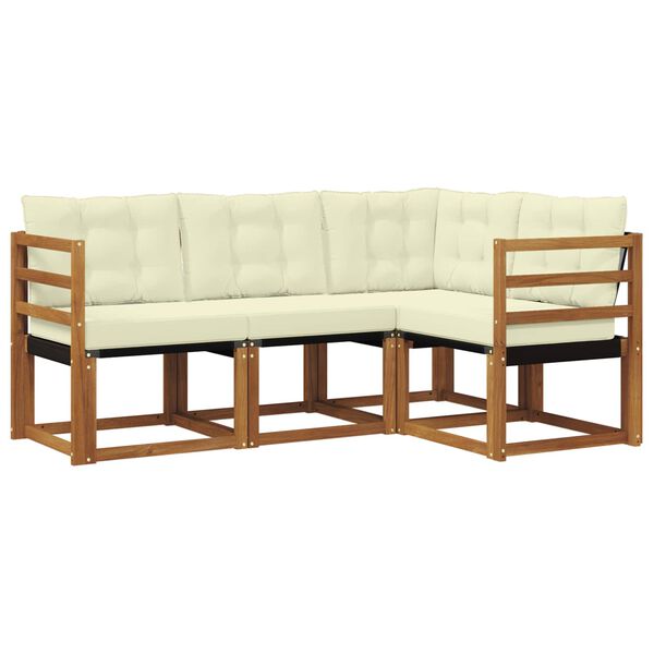 vidaXL V&auml;li diivanikomplekt padjaga 4 pcs Looduslik ja kreem
