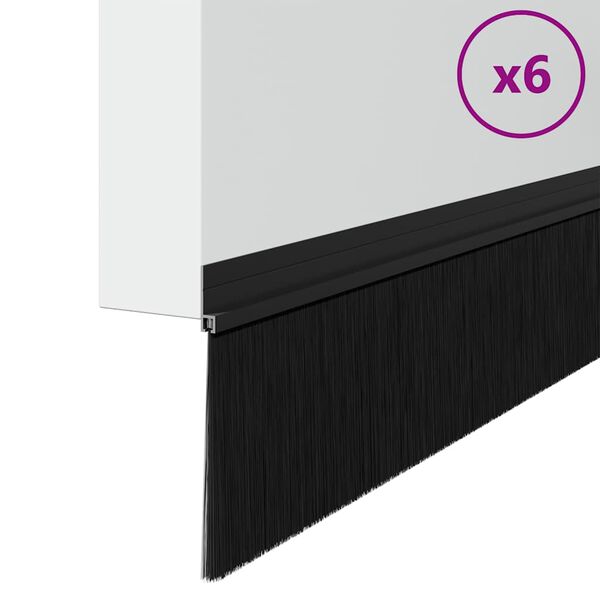 vidaXL Isekleebivad Uksed Brush Seibid 6 pcs Must 100 cm