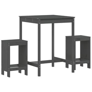 vidaXL 3-osaline aia baarikomplekt, hall, männipuit