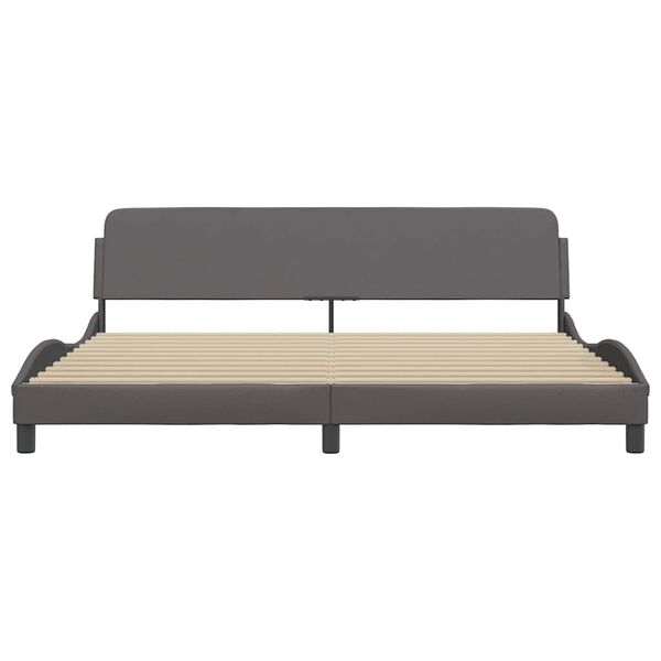 vidaXL voodiraam Dover, hall, 200x200 cm, kunstnahk