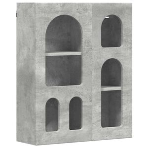 vidaXL Seinakapp riiuliga Betoonhall 59 x 20 x 71.5 cm Tehispuit
