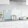 vidaXL K&ouml;gi Splashback Valge 100 x 40 cm karastatud klaas
