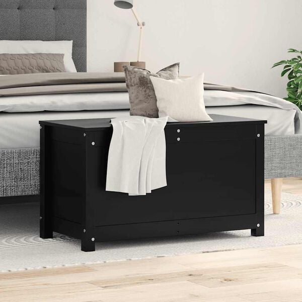 vidaXL hoiukast, must, 80 x 40 x 45,5 cm, m&auml;nnipuit