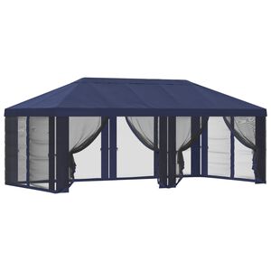 vidaXL Gazebo katte k&uuml;lgseinadega Sinine 600,5 x 300,5 cm Pol&uuml;ester