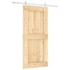 vidaXL Libisev uks Looduslik ja Valge 95 x 210 cm Tahke m&auml;nnipuit